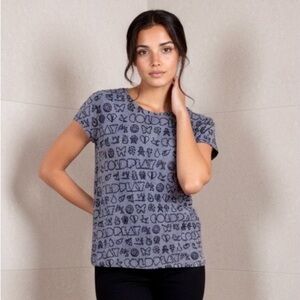 Coldplay Women's Short Sleeve Purple T-Shirt w/Band Related Symbols LG